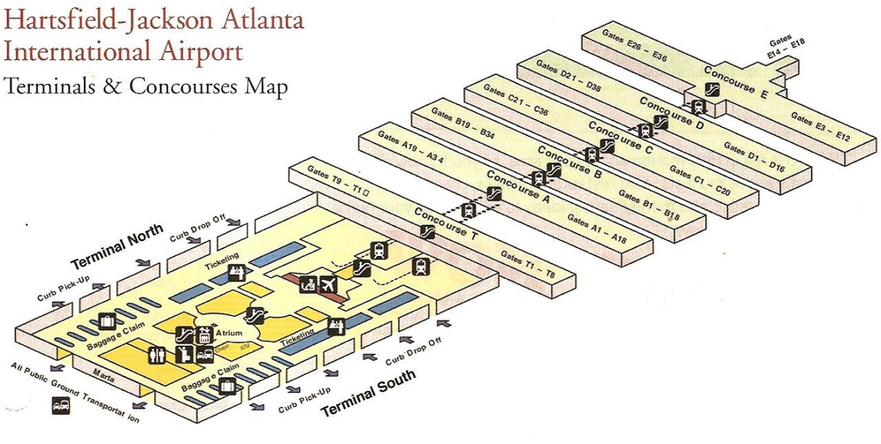 Terminal Map For Atlanta Hartsfield Airport 